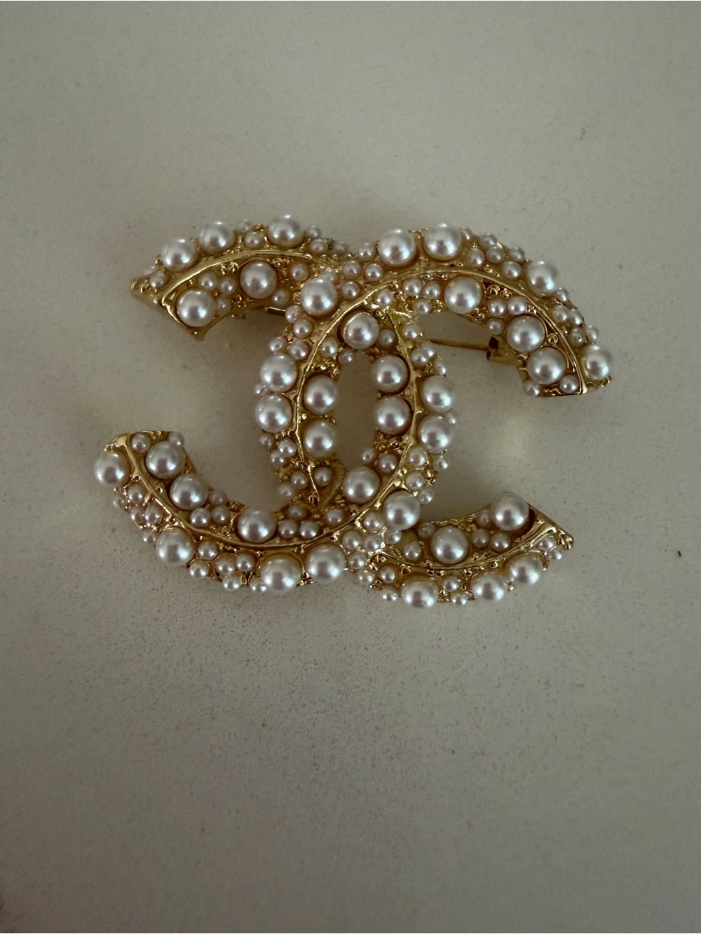 Gold-Tone Pearl Brooch